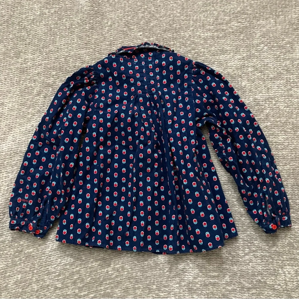 Vintage Gymboree Floral Corduroy‎ Shirt Large Long Sleeve Blouse Cottagecore